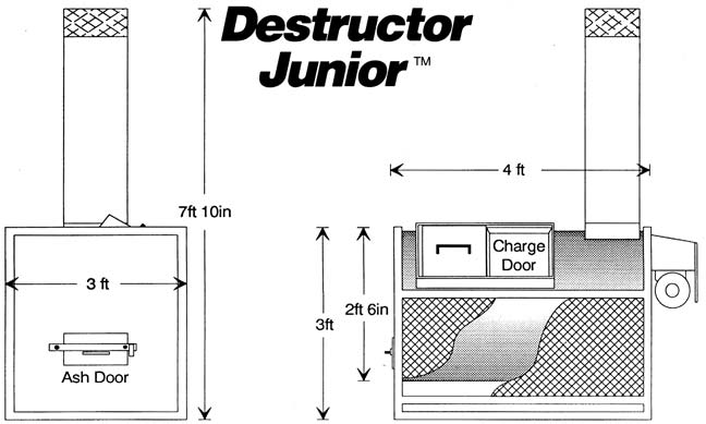 Destructor Junior poultry incinerator drawings.